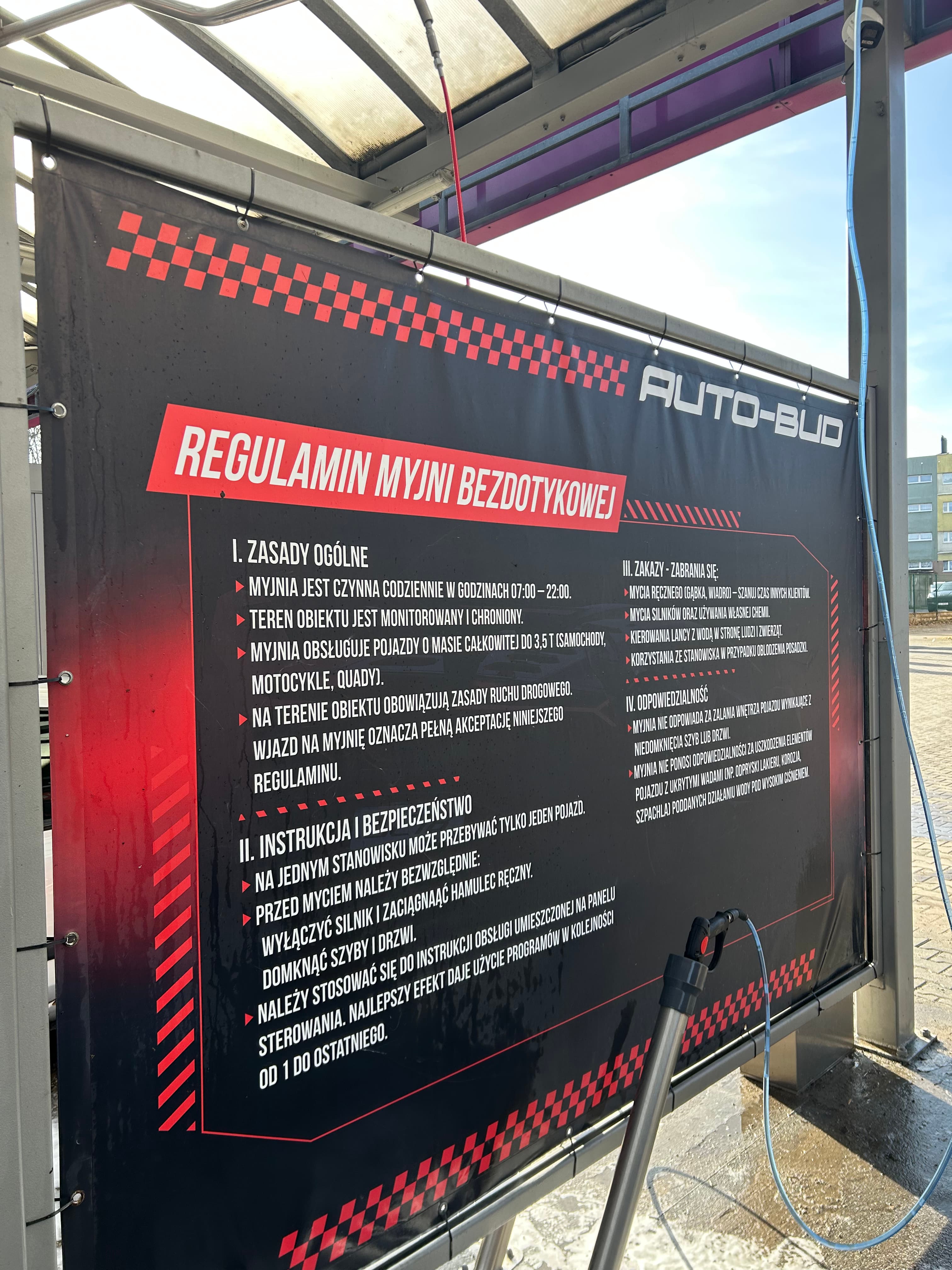 Myjnia bezdotykowa Auto-Bud Godula - panel programów mycia